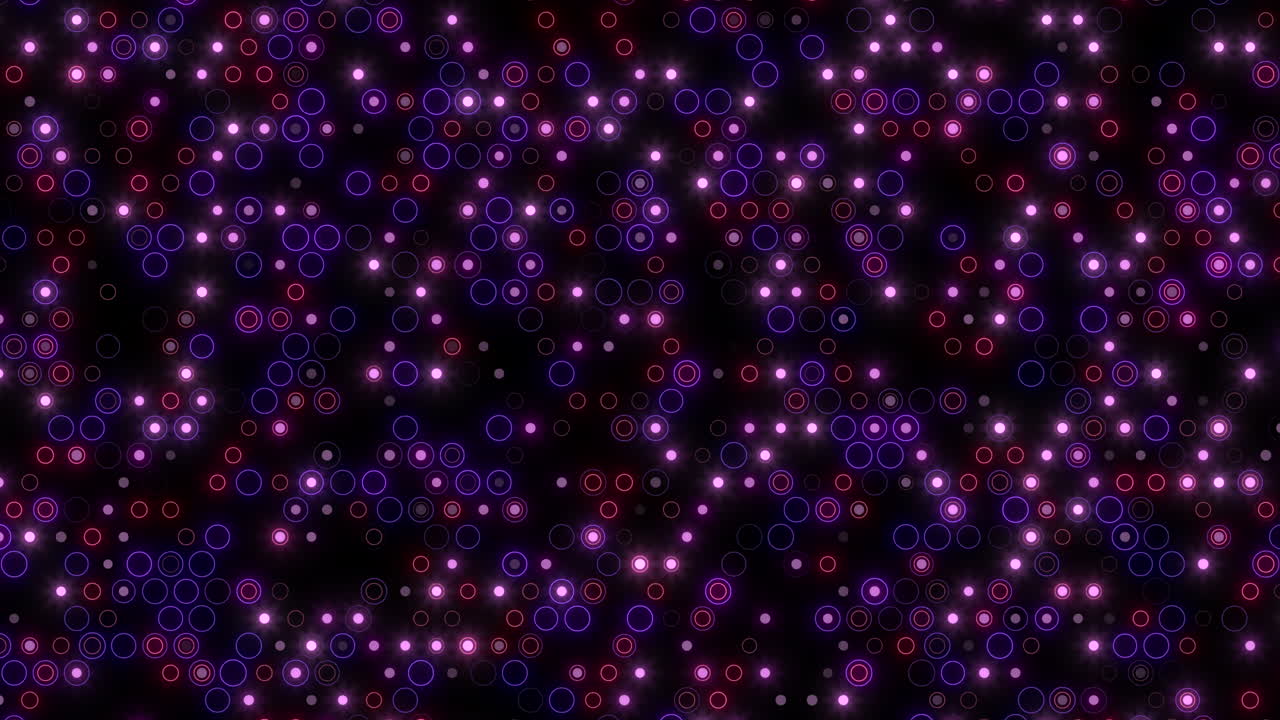 Futuristic and digital, this image showcases a grid pattern of purple dots on a black background, giving the illusion of floating in an ethereal space