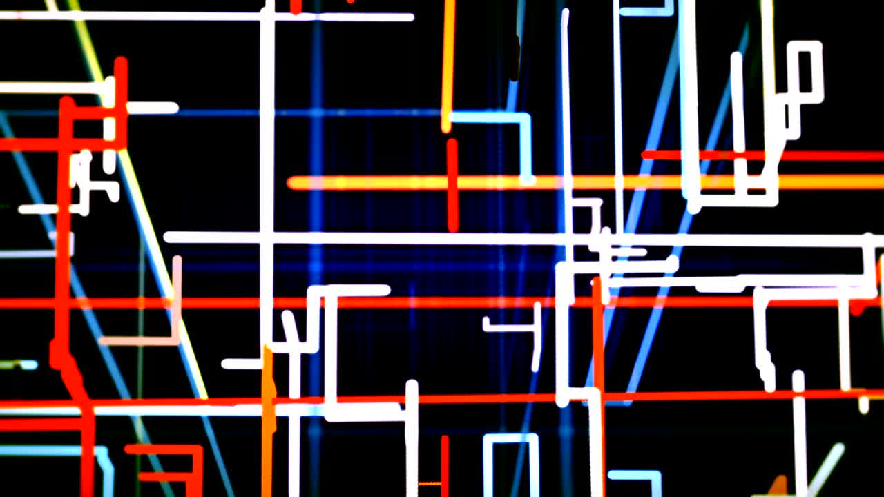 gráficos de movimiento cgi abstractos con líneas de colores