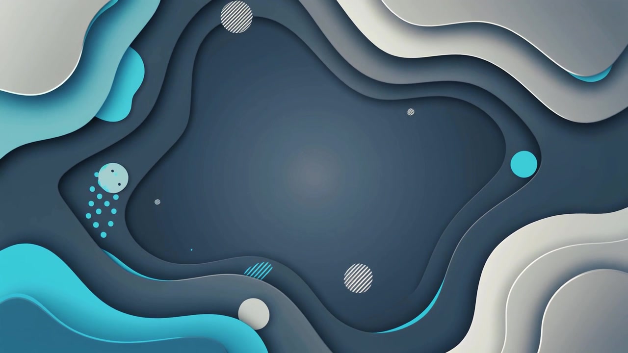 Animated Abstract Background with Flowing Blue and Grey Layered Shapes