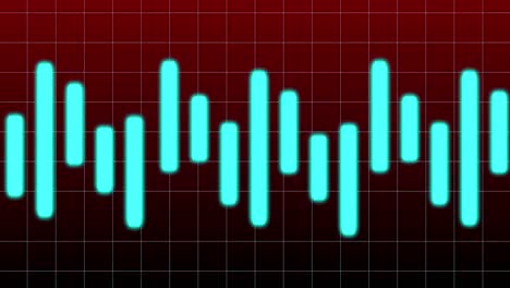 animación de un gráfico financiero sobre un fondo rojo y negro