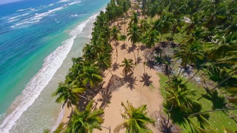 flight over arroyo salado beach and along river in dominican republic