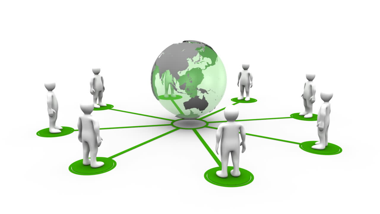 3d 인간은 지구와 연결되어 있습니다.