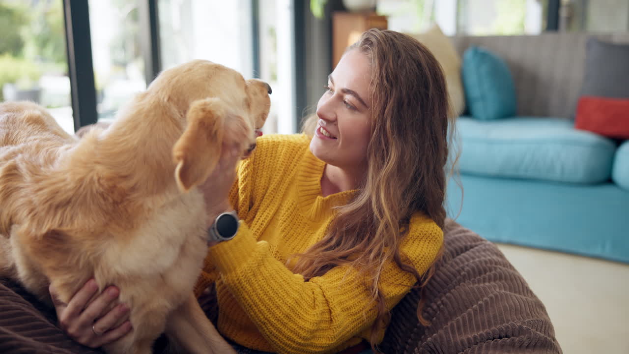 A woman spends leisure time with her dog