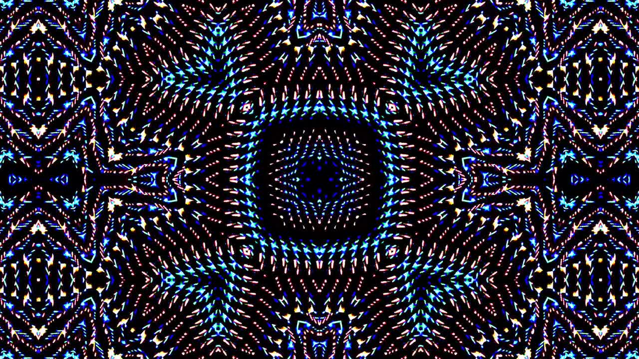 líneas coloridas ondas brillantes forma de flor fondo caleidoscopio resumen