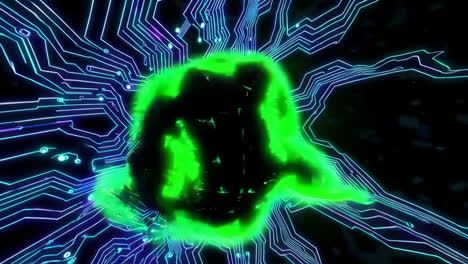 cyberpunk alien in a circuit board