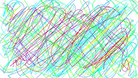 multi colored animated pen scribbles on white backdrop