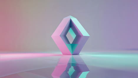 abstract geometric rhombus with gradient lighting and reflection