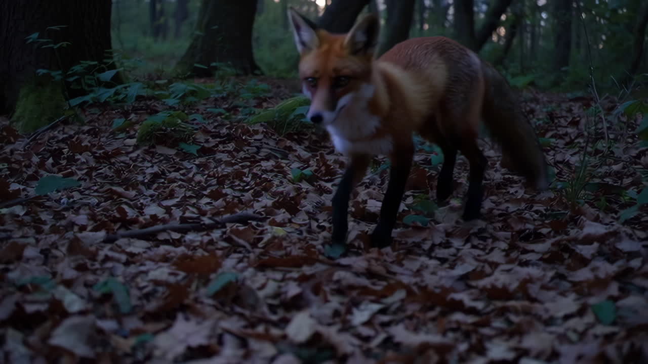 Red Fox in Autumn Forest