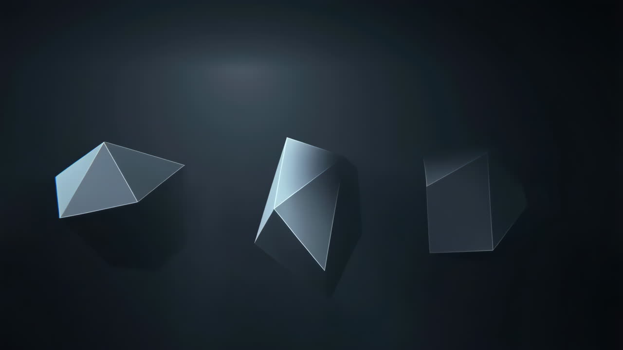 Abstract Dark Geometric Shapes: Crystals and Polygons
