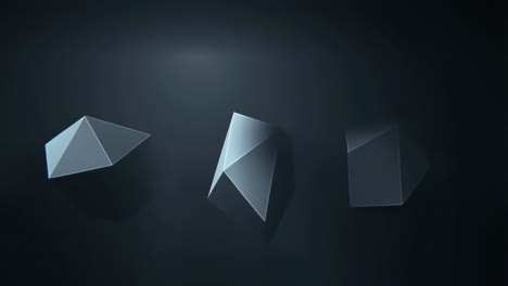 abstract dark geometric shapes: crystals and polygons
