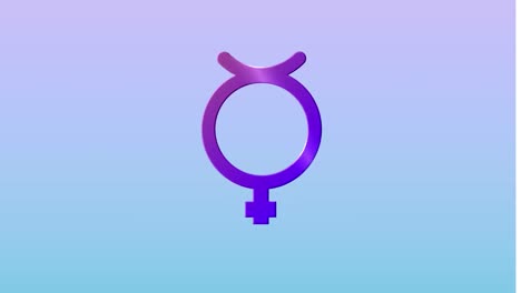 animation of gender symbol on blue background