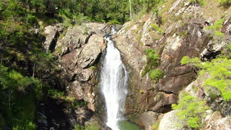 slow approach to cedar creek falls australia, scenic australian bushland,bright day