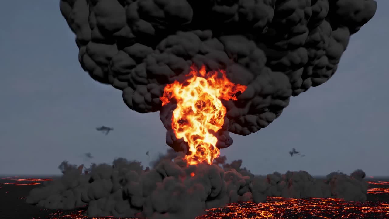 Massive Explosion and Smoke Cloud
