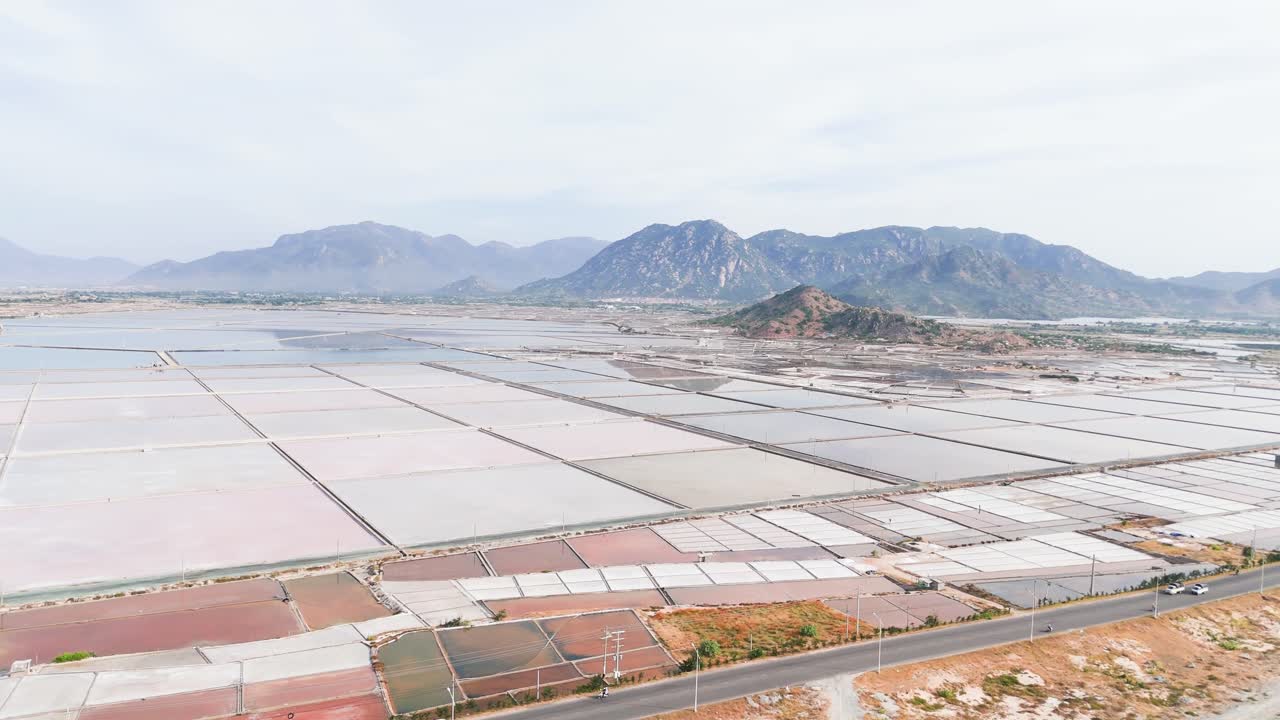Aerial View Pan of the Mountains and the Farm in Ninh Thuận.