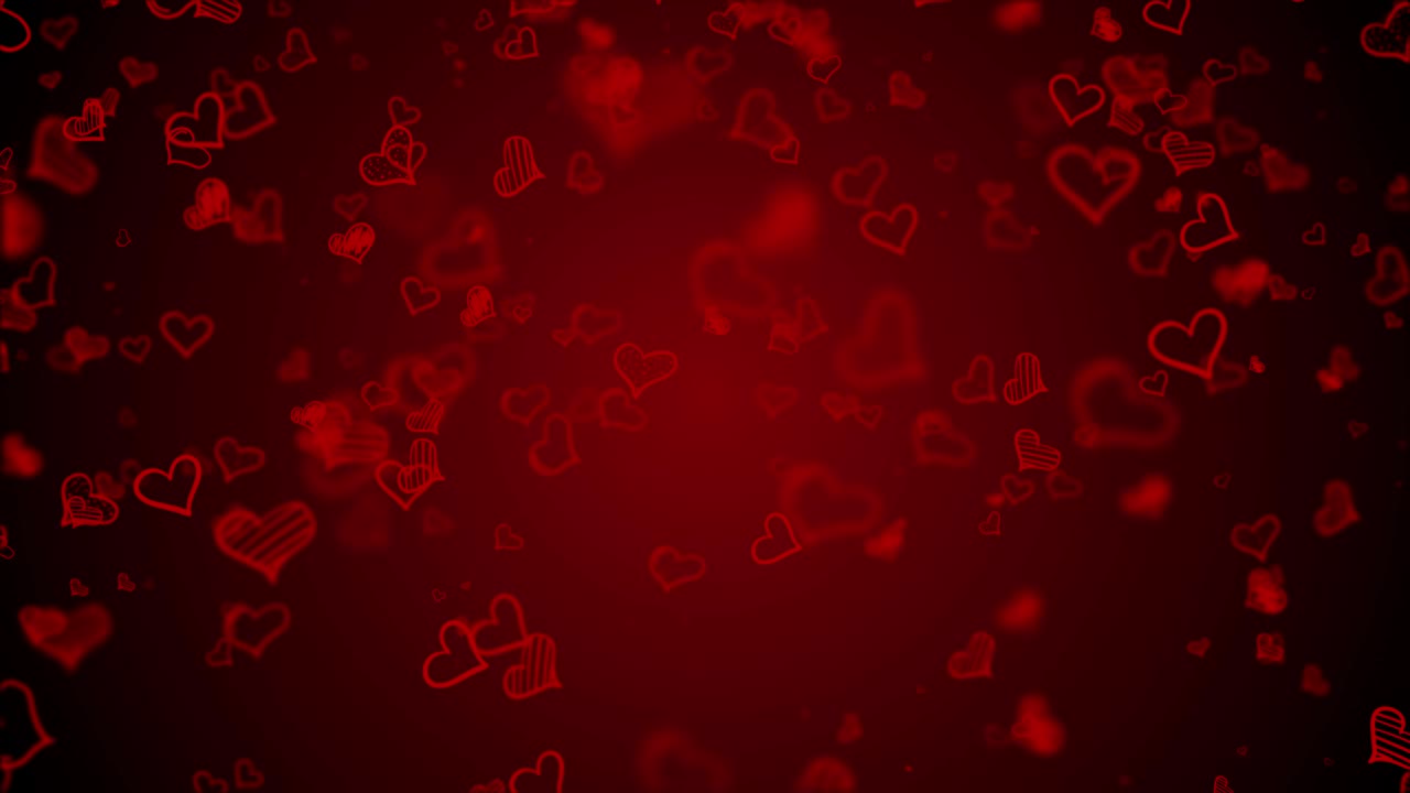 formas de corazón dibujadas a mano fondo gráficos en movimiento con el día de san valentín