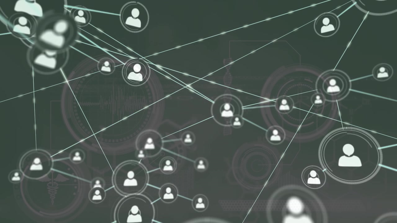Animation of network of connections over icons
