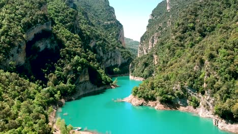 beautiful scenery of the water cave in barcelona mountains