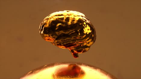 golden liquid dripping on a sphere