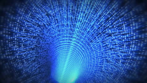 animation of shapes over light spots tunnel on black background