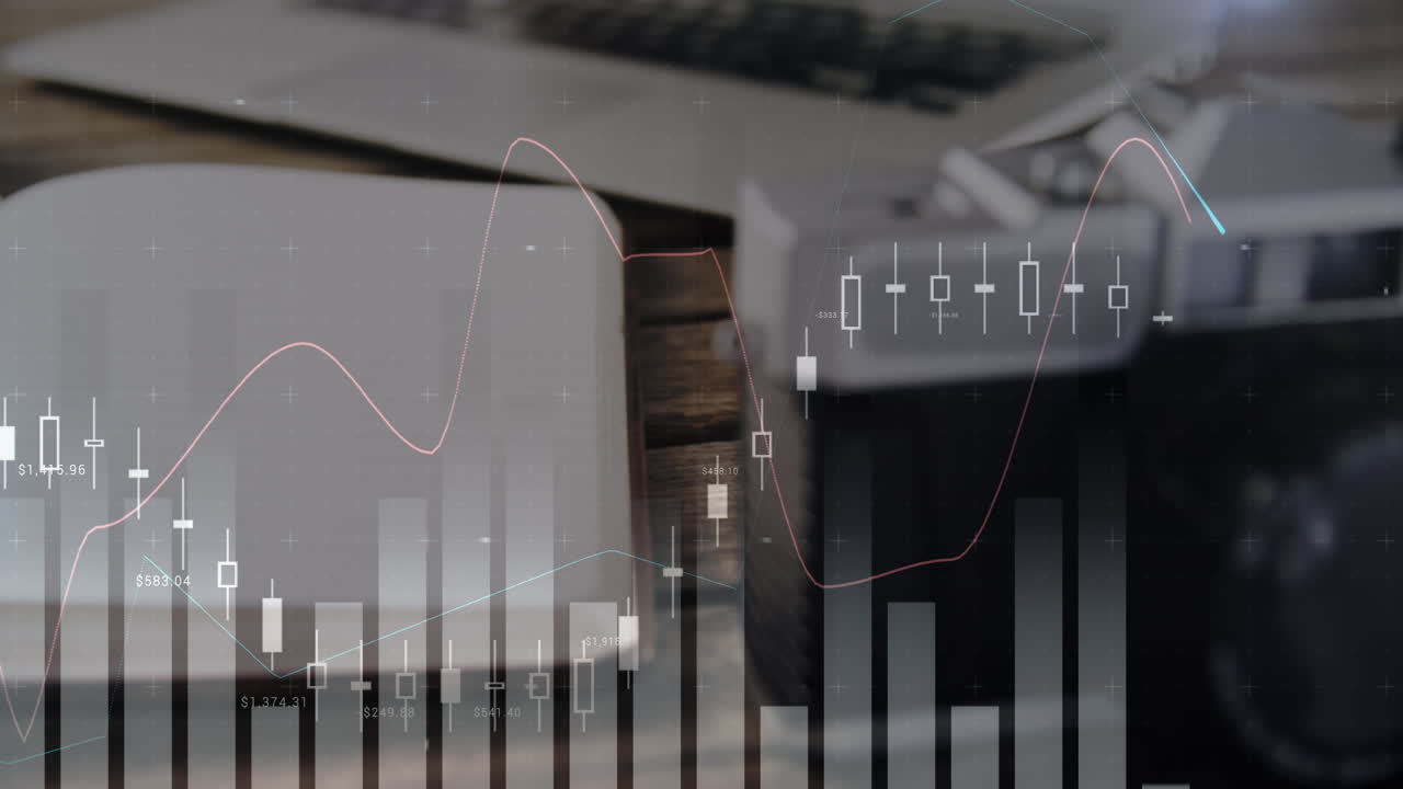 Gadgets in a table and a vintage film camera 4k