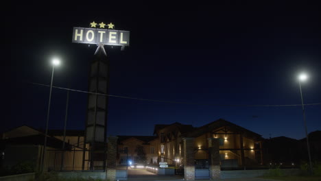 three-star hotel at night