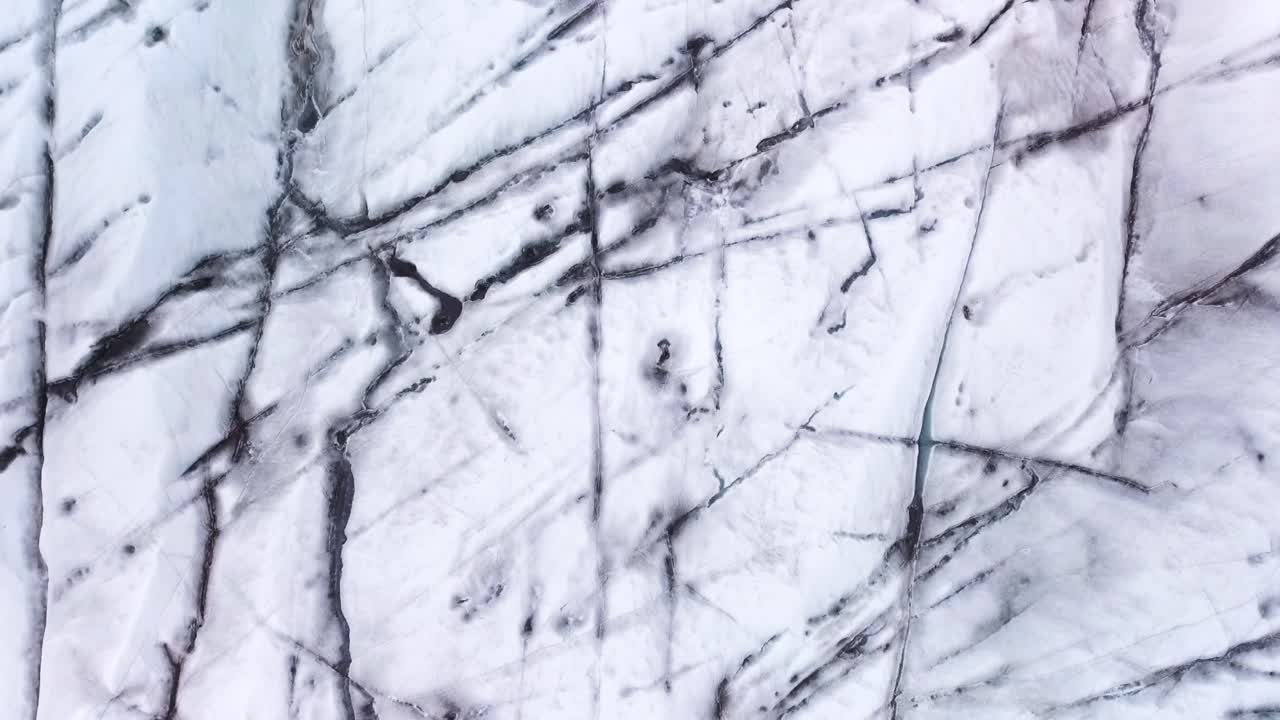 patrones de las capas de hielo de los glaciares paisaje en islandia