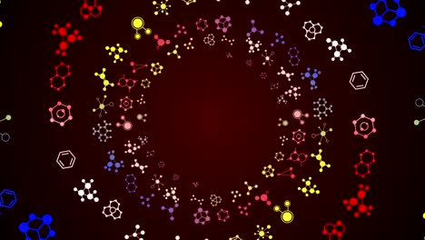 chemistry animation, background, rendering, loop, with alpha channel