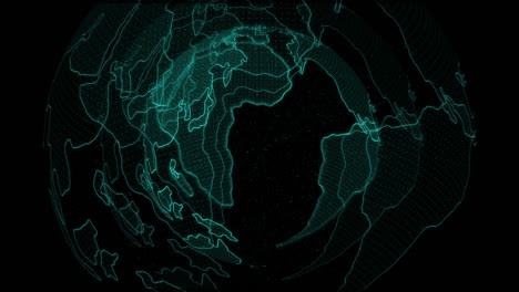 planet earth loopable - 4k abstract digital globe - 3 layers nested - global connections with connection points - futuristic hi-tech planet loop - connected earth - technology network and digital earth 4k - blue color