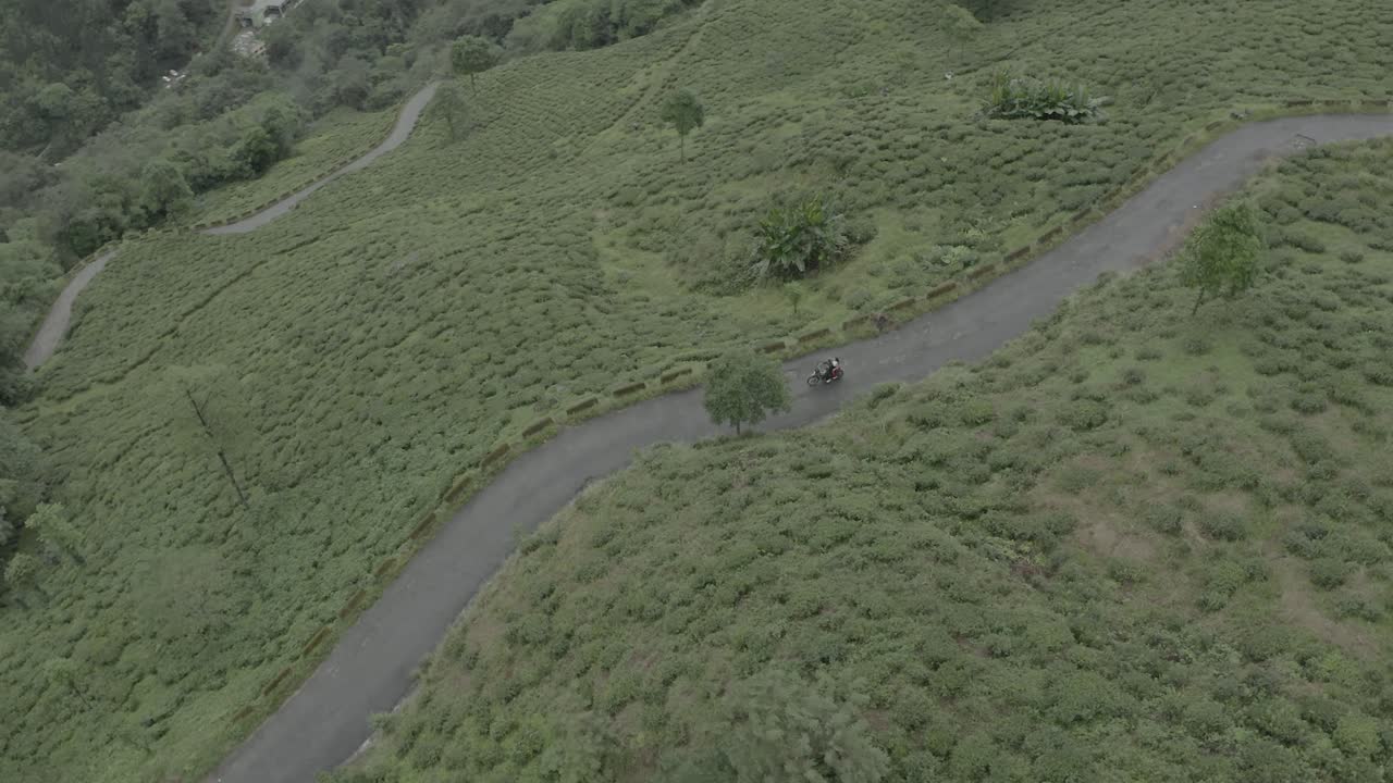 the city of Darjeeling aerial drone view of city, Established Aerial shot