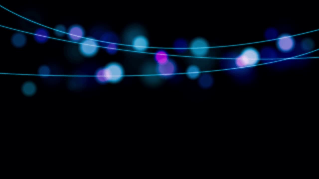 애니메이션 블루 라이트 꽃받침 프레임 검은색 배경