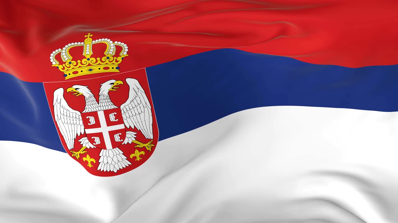 세르비아의 배경으로 루프 발을 흔들고 있습니다.