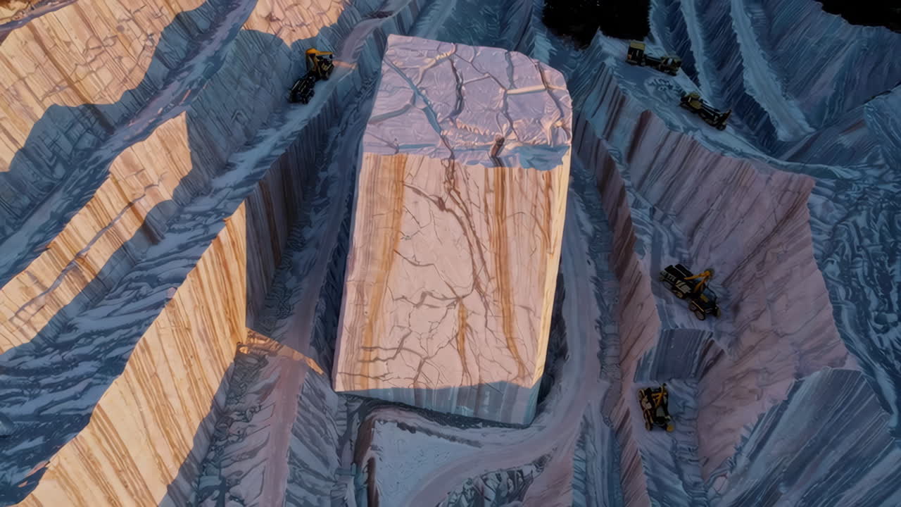 Massive Marble Block in a Quarry