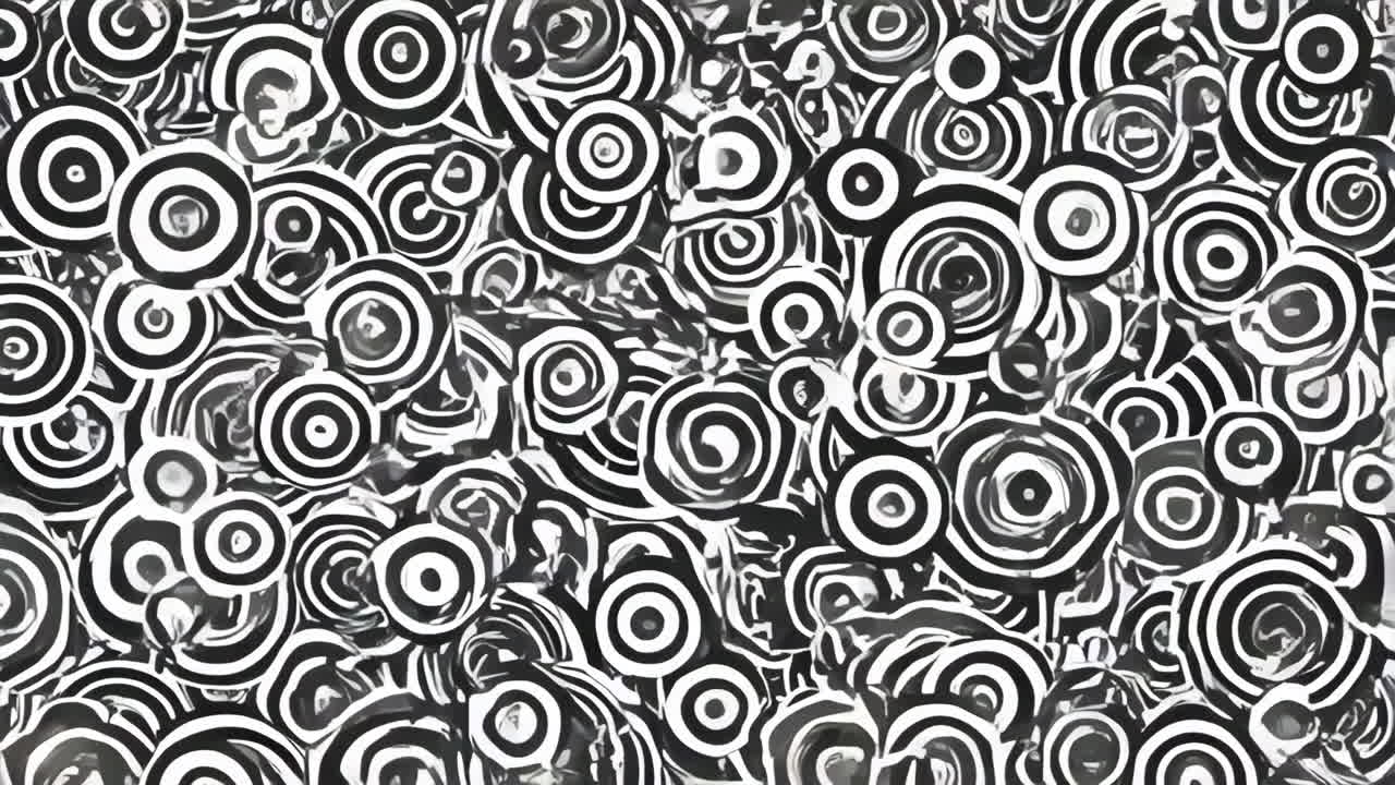 Abstract Black and White Concentric Circles Pattern