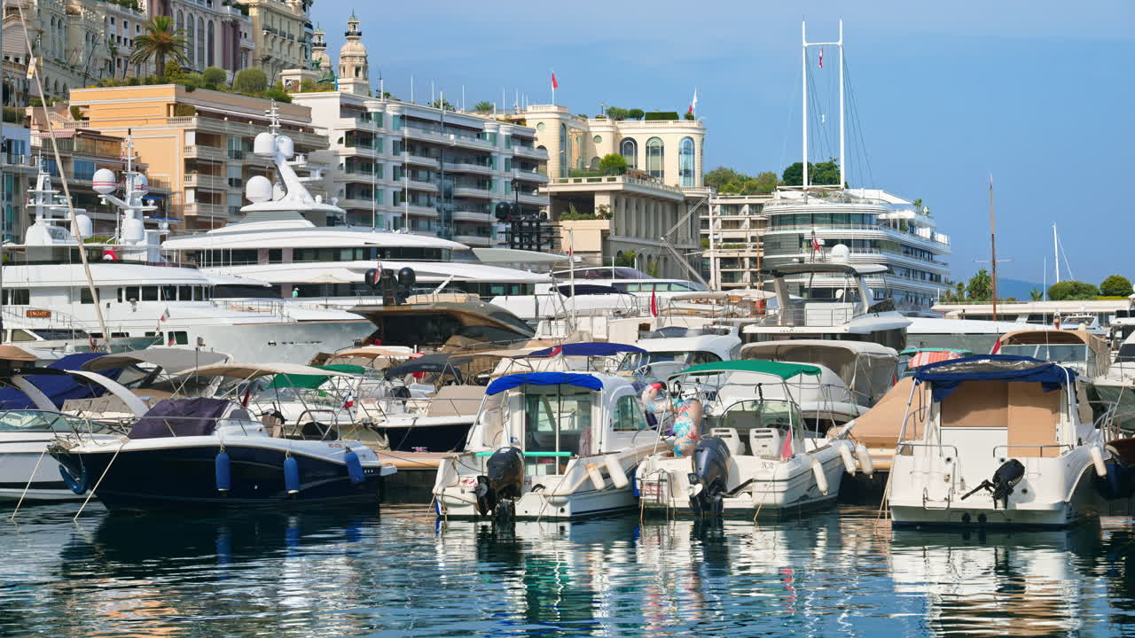White boats docked in the Monaco Marina