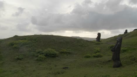 A-panning-shot-reveals-the-unfinished-statues-on-Easter-Island