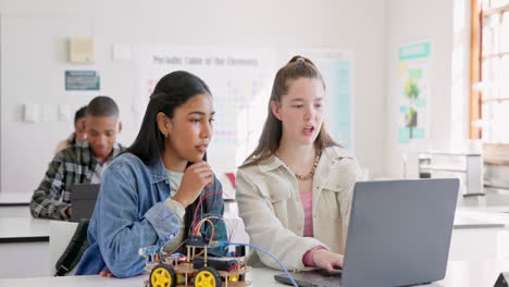 Robotics, education and children with laptop