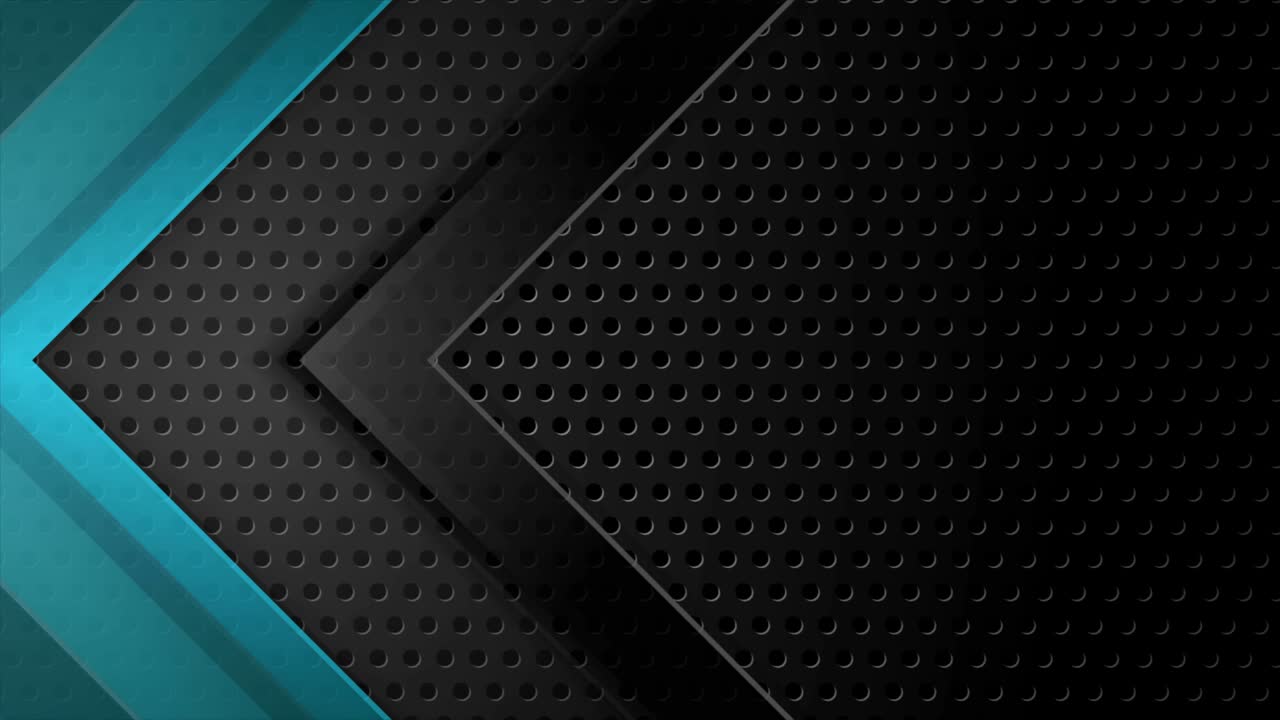 flechas azules negras en fondo perforado oscuro animación de video