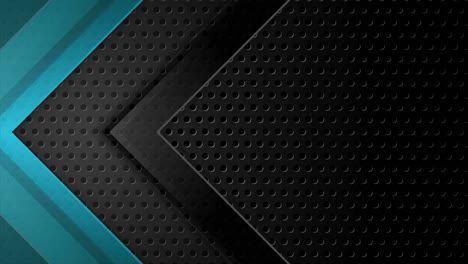 flechas azules negras en fondo perforado oscuro animación de video