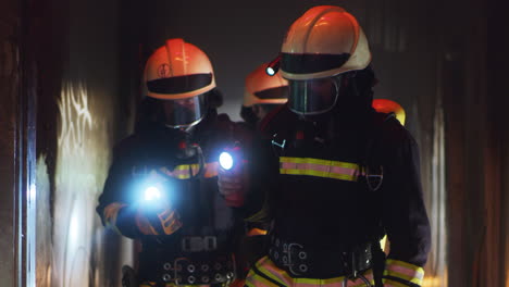 firefighters in action during a fire rescue