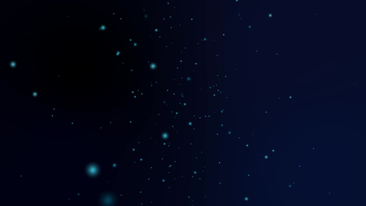 borrão e neve estrela movimento partículas de brilho lentamente desvaneceu em fundo de tela azul escuro