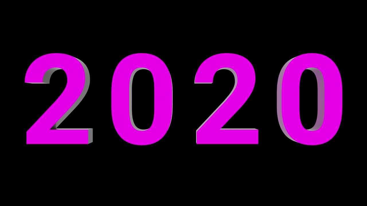 2020 New Year motion graphics video footage.