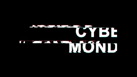 cyber monday glitch effect text digital tv distortion 4k loop animation