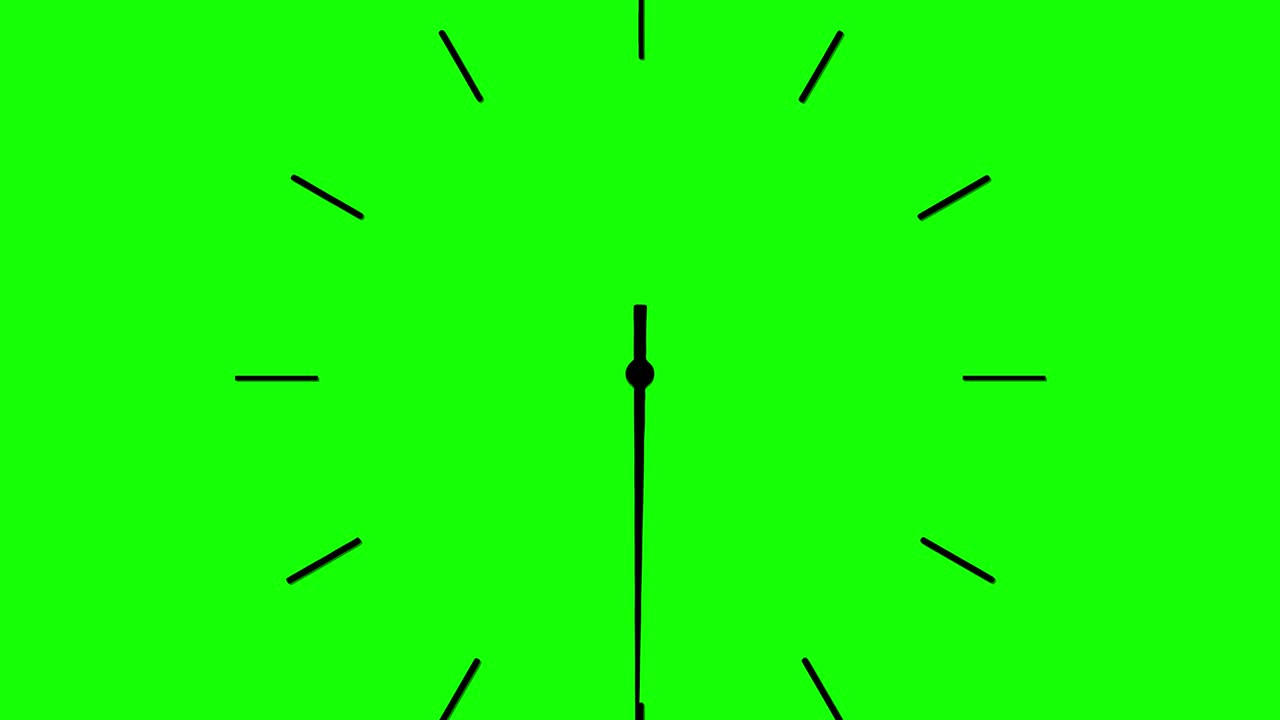 4K clock spinning, watch animation on green screen