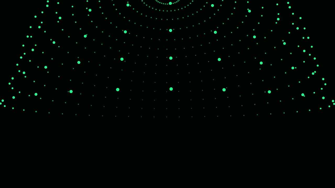 Abstract Motion Background with Pulsing Green Dots in Circular Pattern