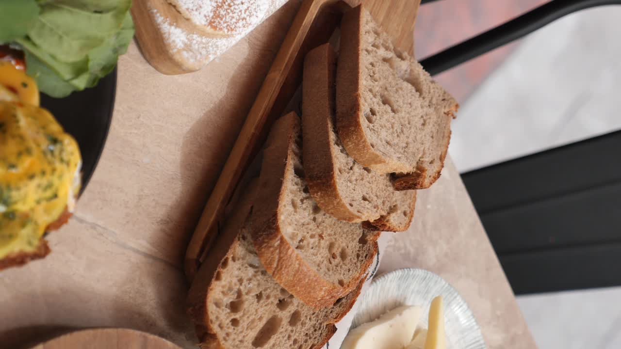 Slices of Bread and Cheese on a Table