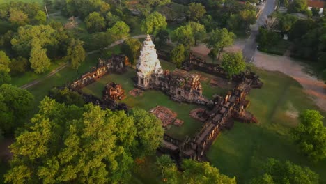 aerial view of ancient temple ruins in thailand