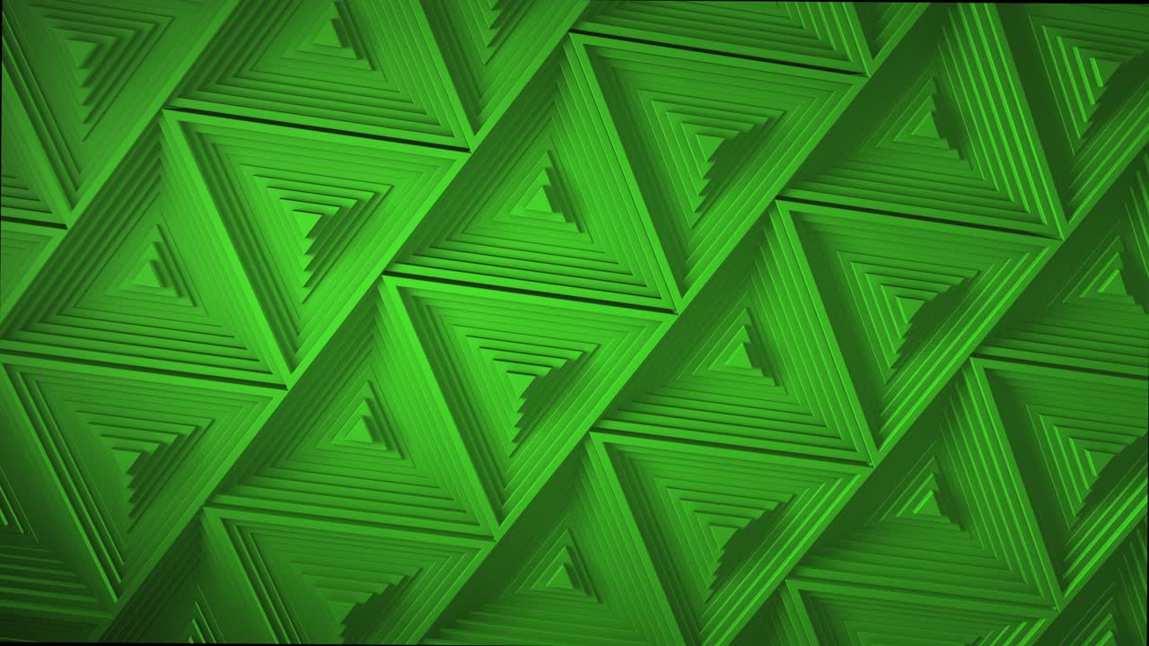green minimalism. A mosaic surface with moving black triangles. Abstract geometric background. Cells. Wave. Loop animation. 4K. 3d. Animation for a business presentation