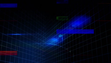 animación de color chisporroteante sobre fondo azul