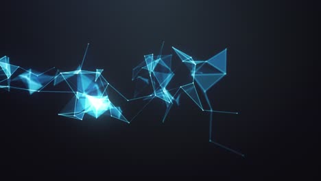 futuristic polygonal shapes on dark loop