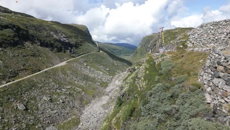 drone footage of valley in vikafjell, norway